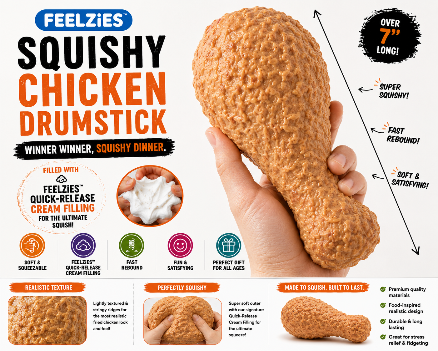 FEELZiES™ Squishy Chicken Wing