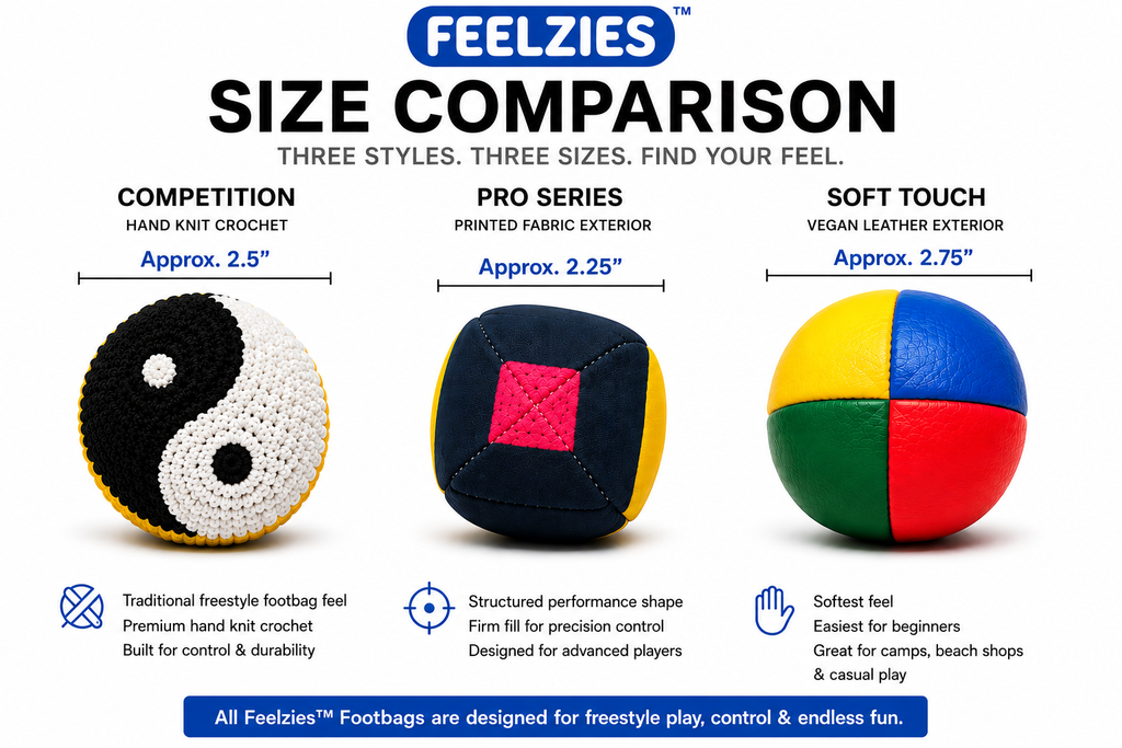 Feelzies™ Soft Touch Footbags – Large Profile - 9 Pack