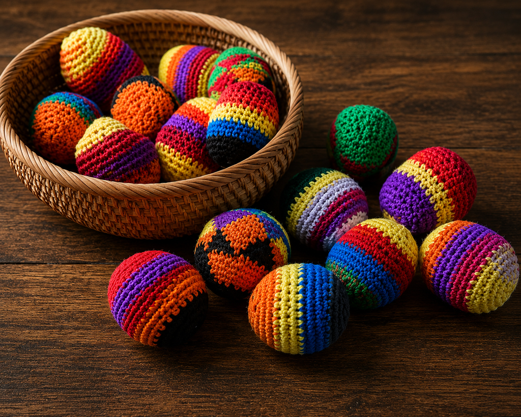 Feelzies™ Premium Hand Knit Footbags – Assorted Hacky Sacks